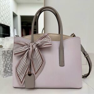 Kate Spade Margaux Medium Satchel in Light Gray and Lavender